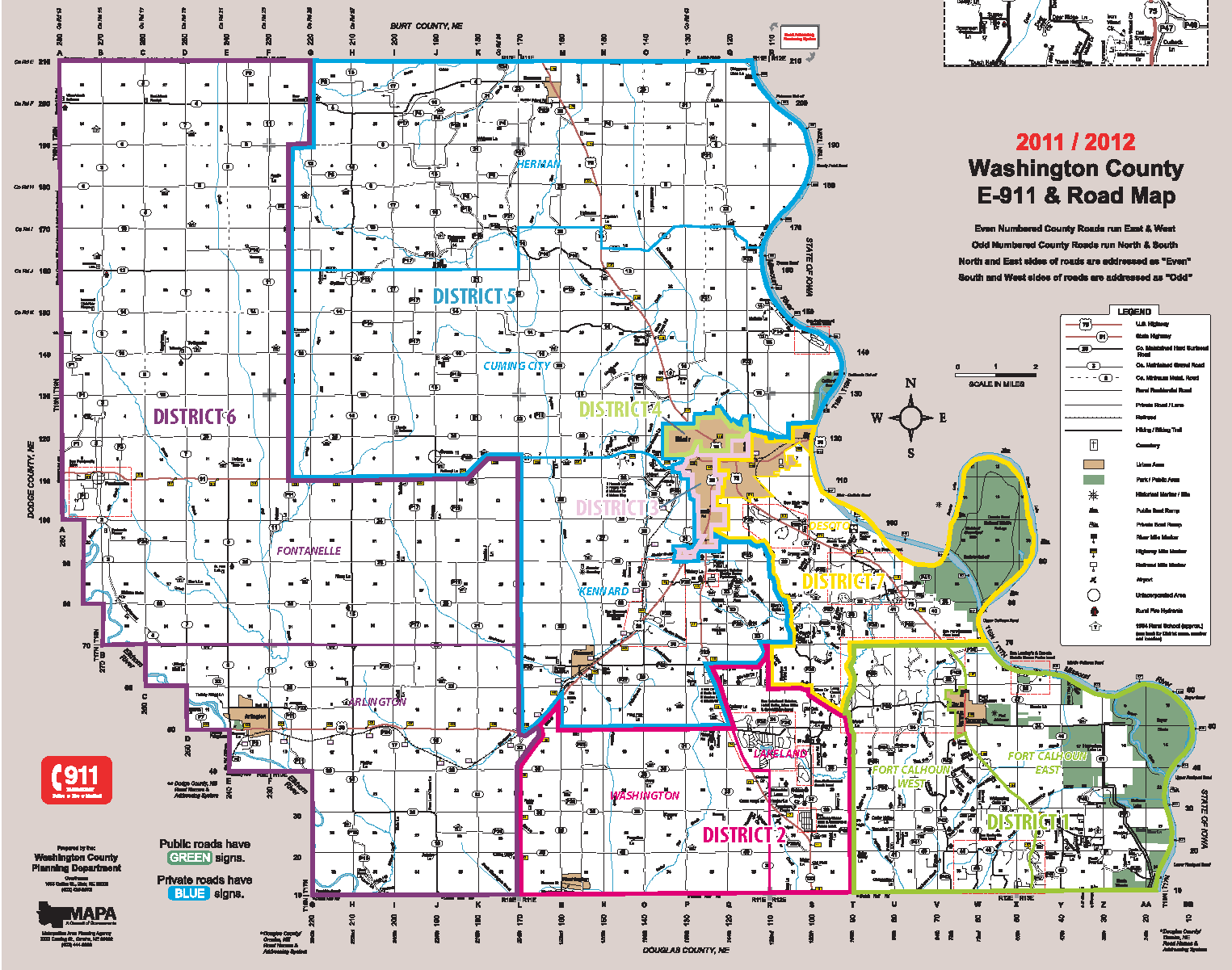 Washington County Nebraska Maps